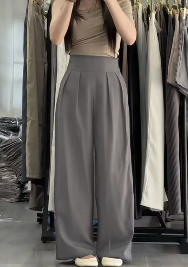 MILA PANT - Pantalón de tiro alto con pinzas frontales