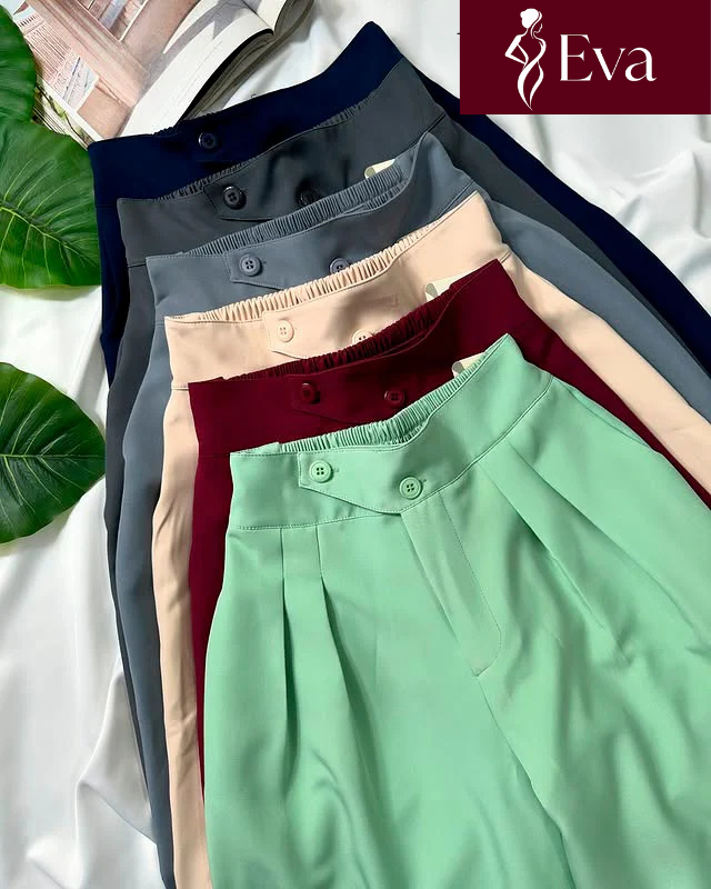 PALAZZO AUREO - Pantalón Sastre doble pliegue formal con elástico