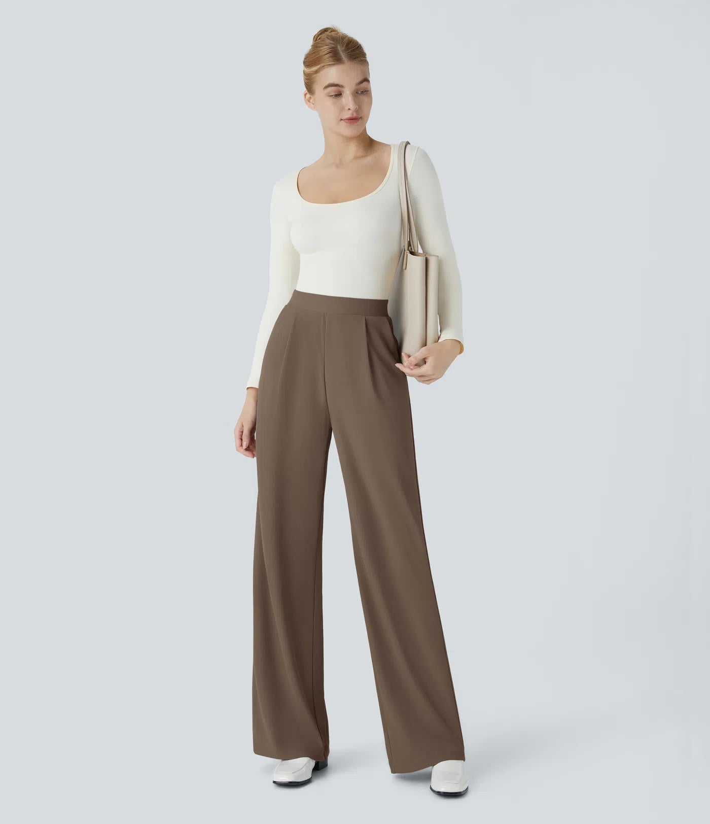 VERONA PANT - PANTALON STRETCH ELEGANTE CON PINZAS