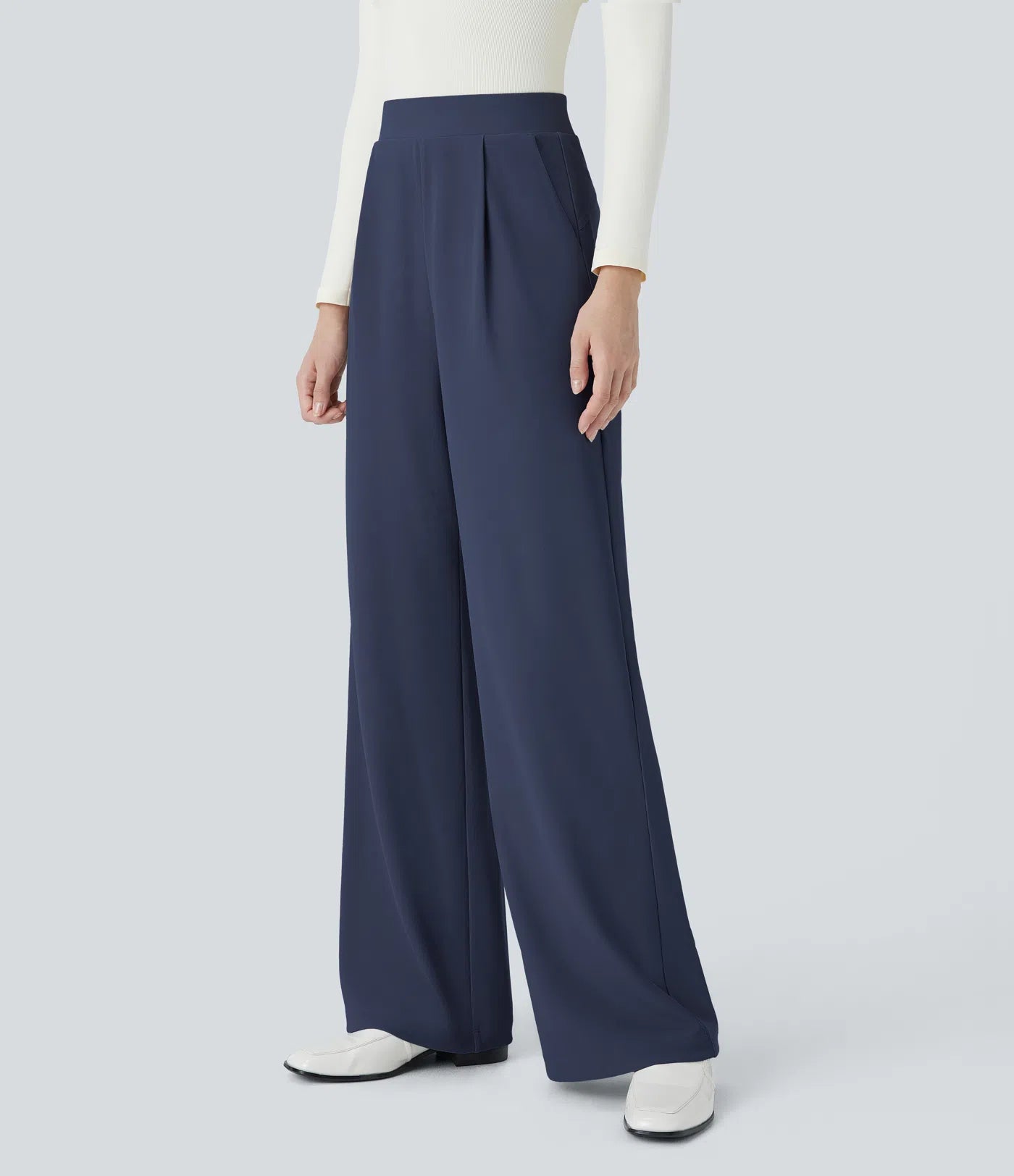 VERONA PANT - PANTALON STRETCH ELEGANTE CON PINZAS